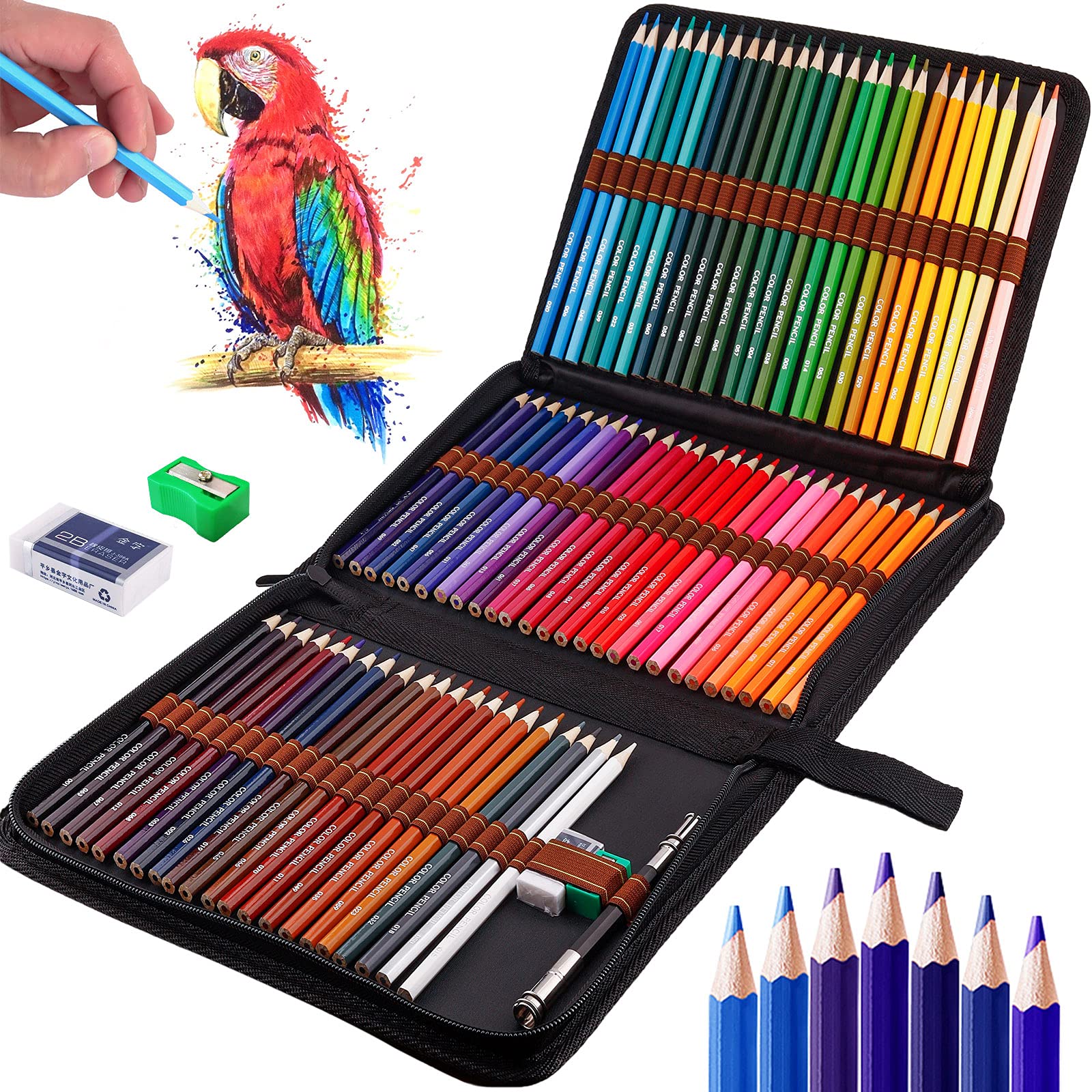 Frasheng 72 Piece Drawing Pencils,Multi-Coloured Drawing Pencils for Adults in Bright Assorted Shades,Coloured Pencils with Drawing Tool,Ideal for Beginners & Pro Artists Drawing Art,Colouring