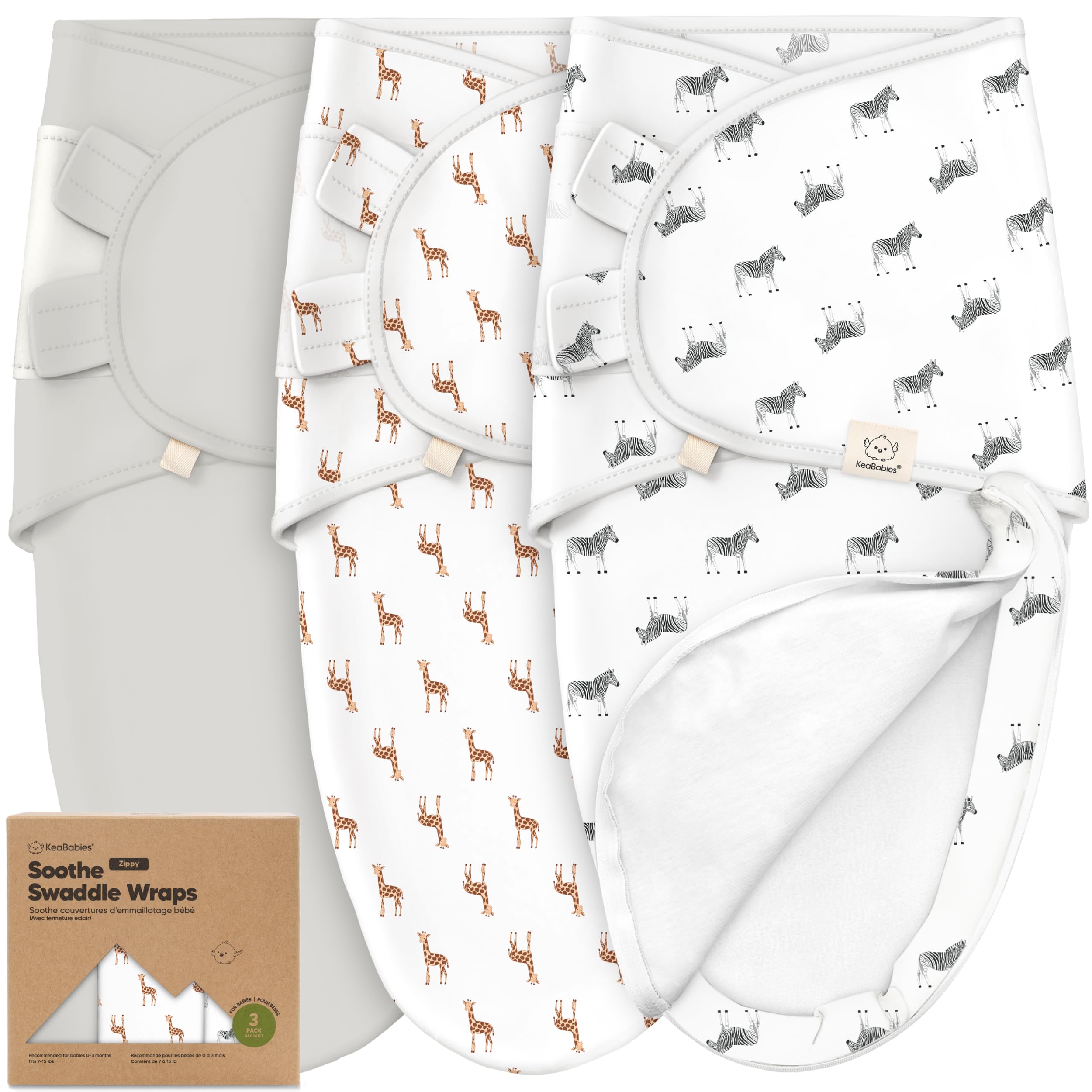Photo 1 of Baby Swaddle Sleep Sacks with Zipper - 3-Pack Swaddles for Newborns 0-3 Months, Infant, Baby Girls, Boys, Soft & Durable Newborn Sleep Sack, Easy Diaper Change Swaddling Blanket (The Wild)