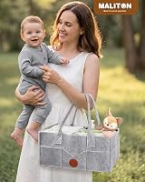 Maliton Nappy Caddy Newborn Diaper Organizer 15.3x9.3x7 in Grey view 5