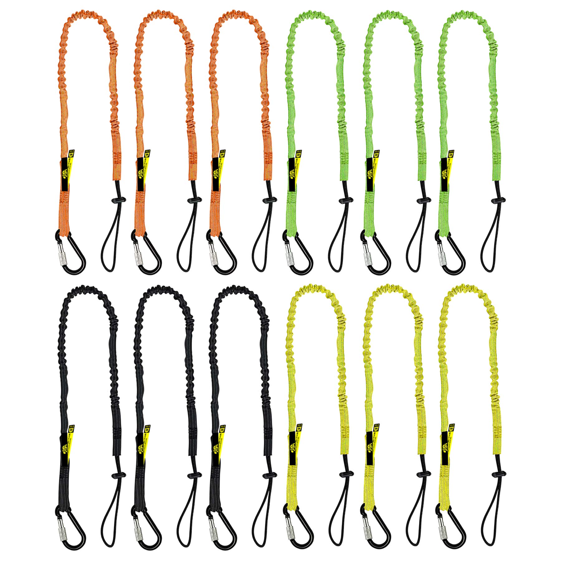 BearTOOLS Screw Lock Safety Lanyard - Screw Lock Carabiner Top Weight Limited 8KG / 17.6lb Fall Restraint Multi Coloured (12)