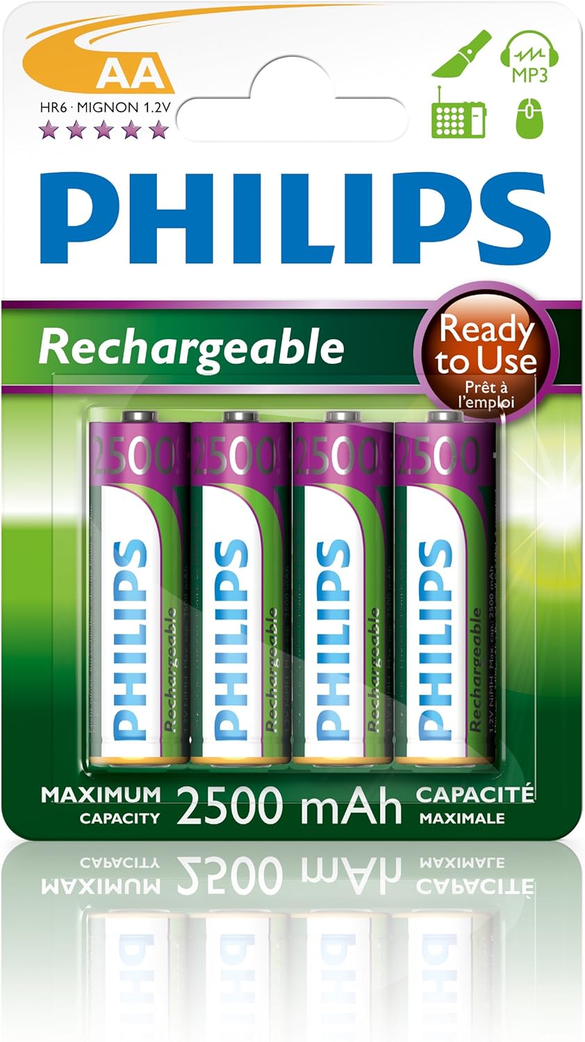 Philips, AA Rechargeable Batteries Pack of 4 Amazon.co.uk Camera & Photo