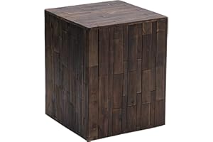 Amazon Aware FSC Certified Indoor/Outdoor Recycled Square Wood Stool and Plant Stand, Cocoa Wash Brown