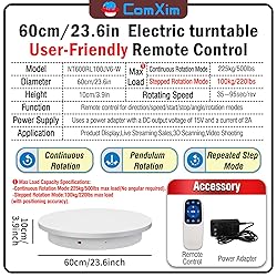23.6In Remote Large Motorized electric turntable