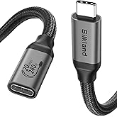 Silkland USB C Extension Cable, [20Gbps/240W/5K] USB C 3.2 Extender 6.6ft, 4K@60Hz Type C Video Extension Cord Male to Female Compatible with USBC Hub/PSVR2/iPhone 16/MacBook Pro/iPad/Mag safe Charger