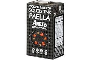 Aneto Squid Ink Paella Cooking Base Broth | 33.83 ounces | 1 Pack | 100% Natural Ingredients |