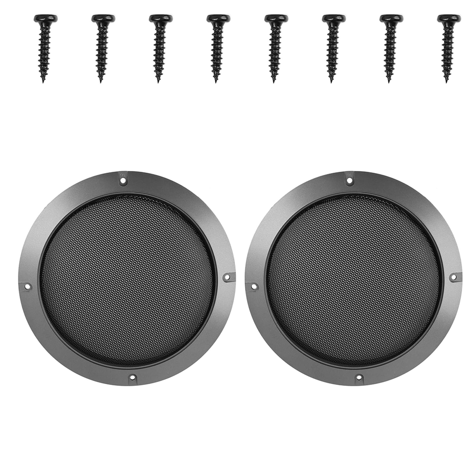 MACHSWON Car 2pcs Mesh Speaker Cover Grill Sub 7inch Woofer Subwoofer Grille Protector Gray