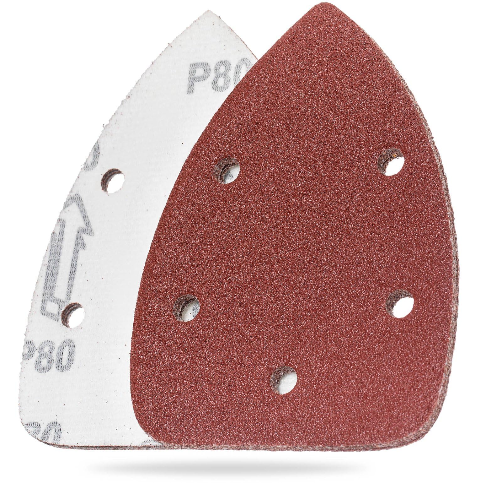 YoiYee 80 Grit Mouse Detail Sander Sanding Sheet, 5 Holes Sand Paper Pad, Hook and Loop Sandpaper, Ideal for Wood/Paint, 140 x 90mm, Pack of 10