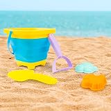 abeec 5 Piece Foldable Beach Bucket Set Collapsible Sand Toys view 4