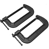 Wen CLC630 Heavy-Duty Cast Iron C-Clamps with 6-Inch Jaw Opening and 2.75-Inch Throat, 2 Pack