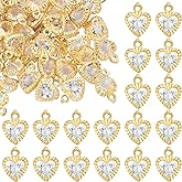 COGCHARGER 100 Pcs Star Heart Charms for Jewelry Making Bulk Cute Metal Dangle Charms Rhinestone Pendants for DIY Supplies Earrings Necklaces Bracelets