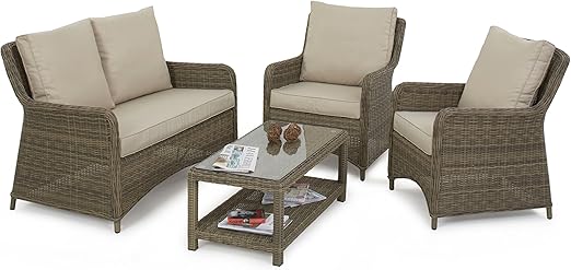 Maze Rattan Square Winchester High Back Sofa Set In A Weave