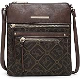 Dasein Crossbody Purse for Women Vegan Leather Shoulder Handbags Messenger Bags with Multi Zipper Pockets