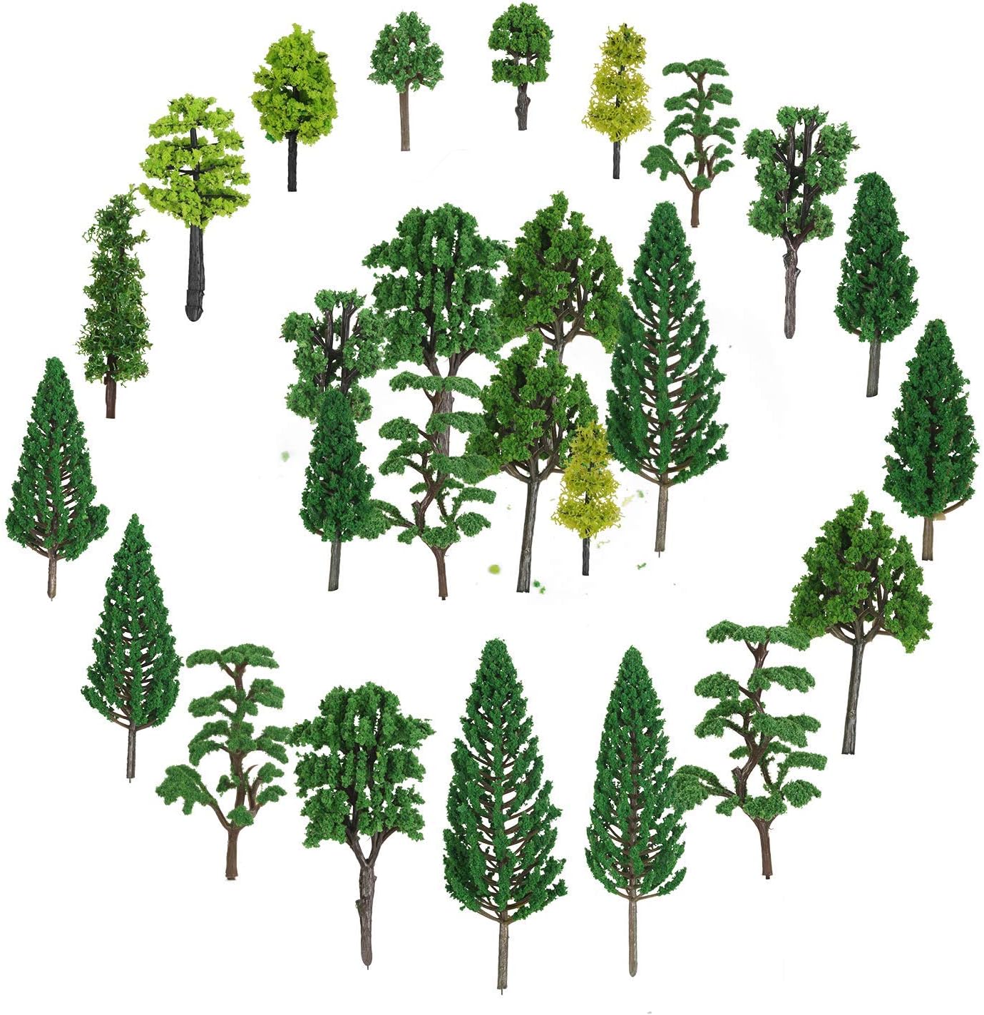 NA 20 Stück Modellbäume Gemischt, Modellbaum Diorama Baum, Gemischte