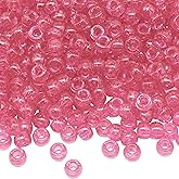 Auvoau 1000Pcs Pony Beads Bracelet 9mm Pink Glitter Plastic Barrel Pony Beads for Necklace,Hair Beads for Braids,Key Chain,Jewelry Making (Pink Glitter)