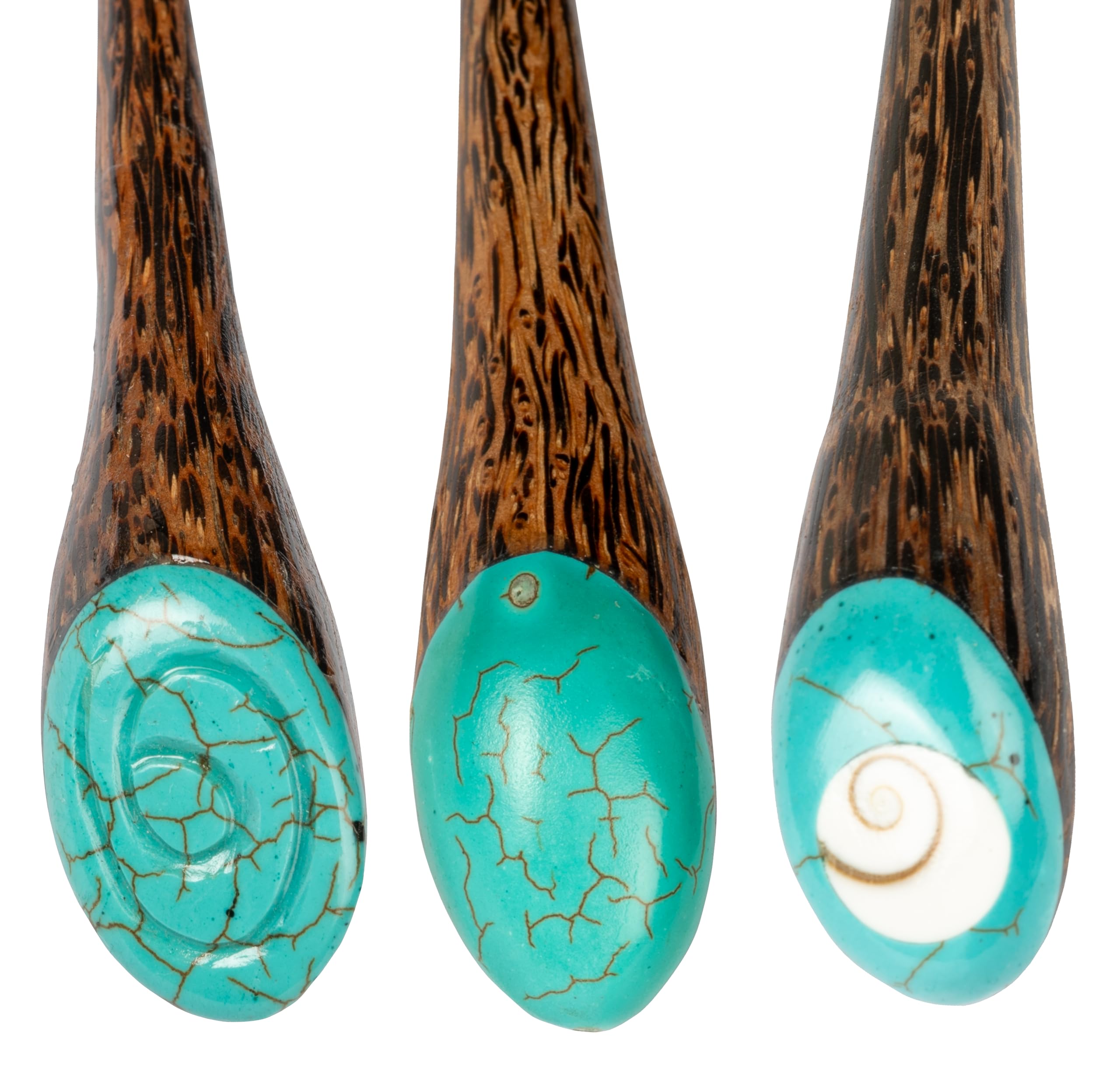 CCcollections Wooden Hair Pins for Women | Vintage Hair Accessories for Women | Decorative Pin for Daily Wearing, Casual, Party, Travel, & Weddings - Set B