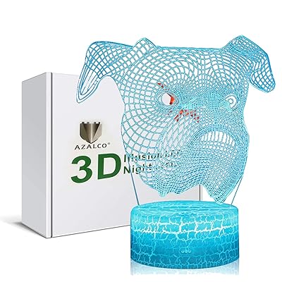 3D Illusion Soccer Night Lamp, 7 Color Change, Touch White Crack Base, Power by AA Batteries