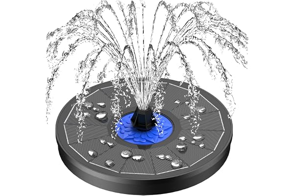 SZMP Solar Fountain Upgrade, 3.5W Solar Powered Bird Bath Fountains with Flower, Outdoor Water Feature Solar Fountain Pump wi