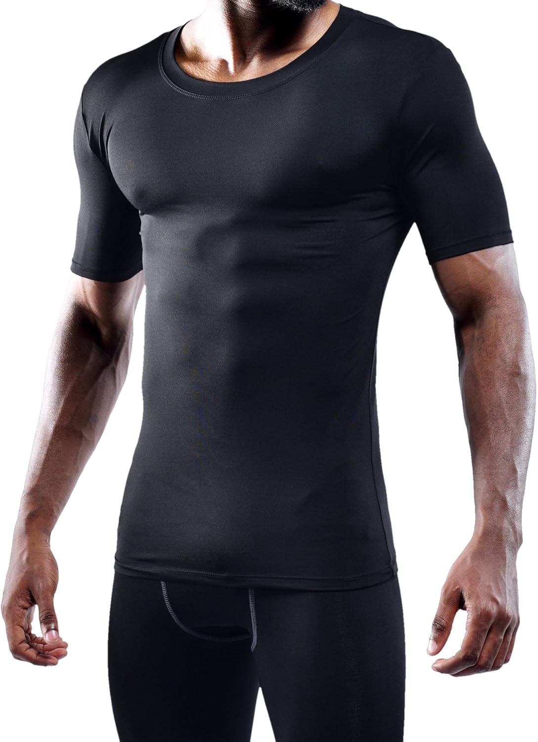 Neleus Men's 3 Pack Athletic Compression Under Base Layer Sport Shirt: Clothing