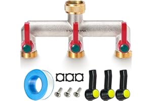 Yayamz Brass Garden Hose Splitter，Outdoor Frostproof Faucet Splitter，3 Way，Heavy，Rustproof Faucet Manifold