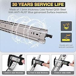 YENUO Heavy Duty Drawer Slides Full Extension With