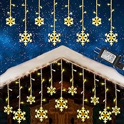 Toodour Christmas Snowflake Lights Outdoor, 17.22ft