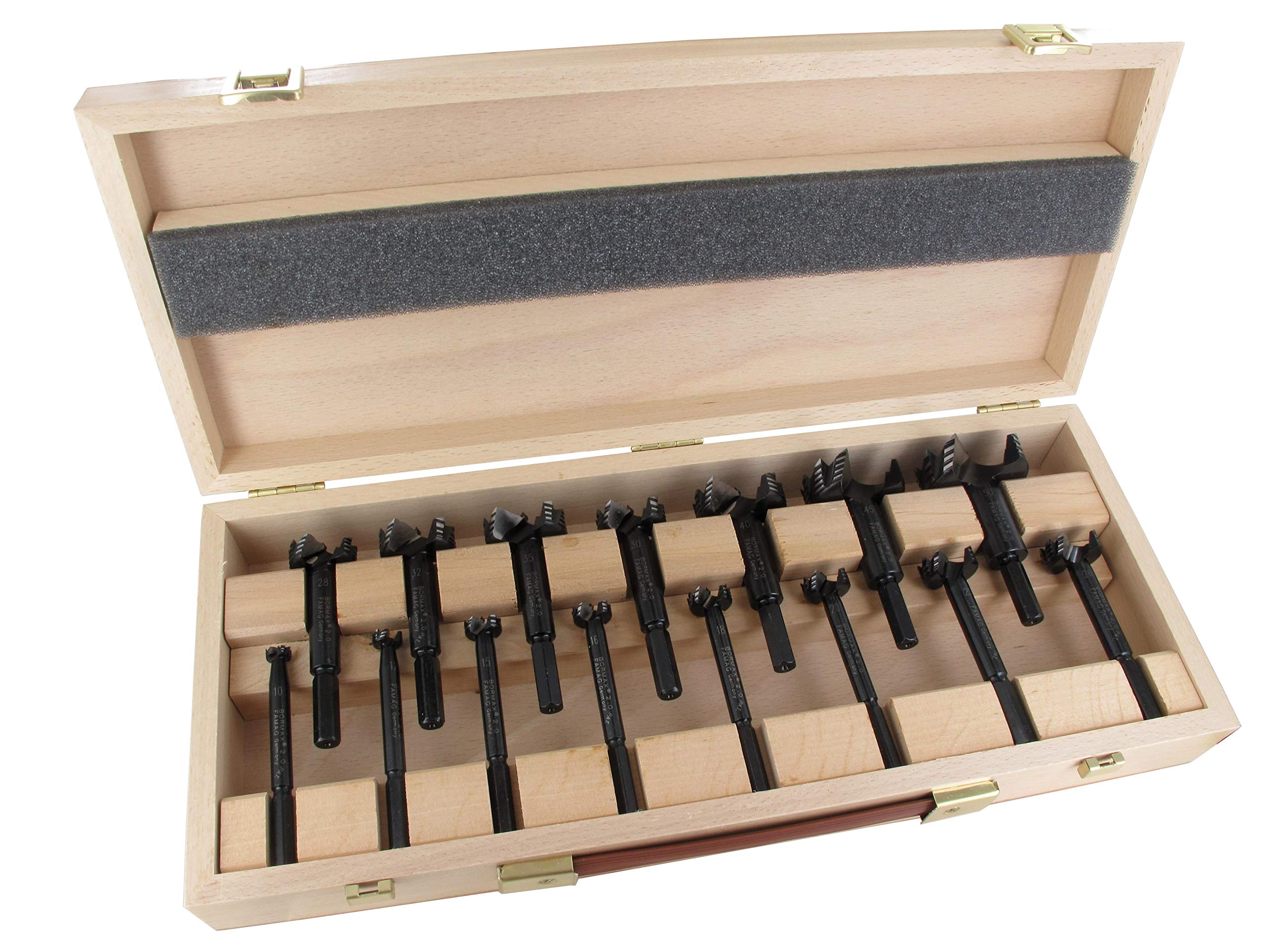 FAMAG 1622515 15pcs Bormax 2.0 Forstner Bit Set in Wooden Box