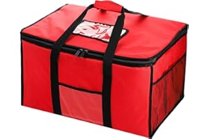 ZOOFOX Insulated Food Delivery Bag, 22"×16"×13" Large Catering Supply Bag with Zipper and Handle, Reusable Soft Cooler Bag Th