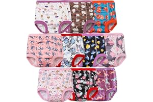 Joyo roy 10Pcs Strong Absorbent Toddler Training Underwear 4T Soft Thick Padded Leakproof Kid Confident Baby Potty Training Underwear for Girls Comfortable Snug Fit Washable Waterproof Pee Pants