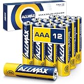 Allmax AAA Maximum Power Alkaline Batteries (12 Count) &ndash; 1.5V | Triple A &bull; 10-Year Shelf Life &bull; Leakproof Design &bull; Ultra Long-Lasting &bull; Maximum Performance