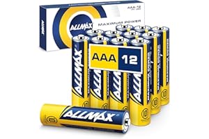 ALLMAX BATTERY Allmax AAA Maximum Power Alkaline Triple A Batteries (12 Count) – Ultra Long-Lasting, Leakproof Design, 10-Year Shelf Life, Maximum Performance (1.5V)