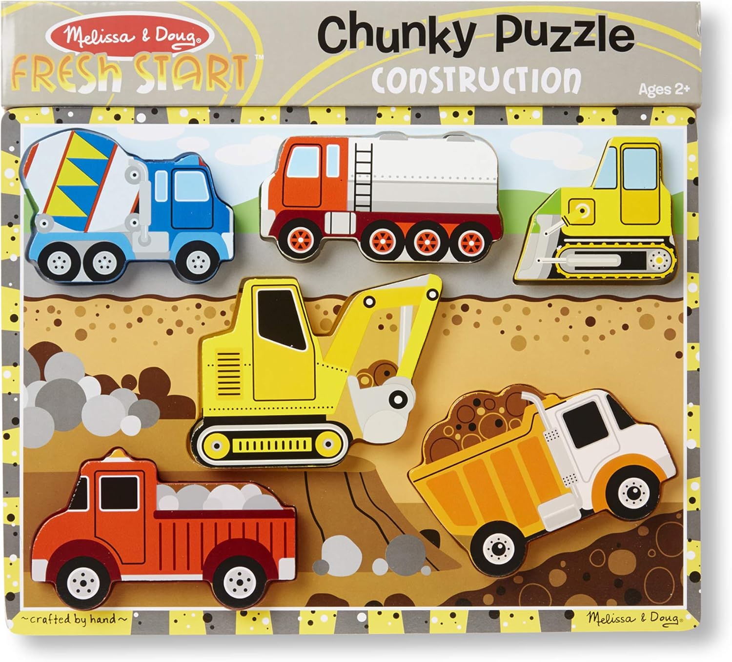 Melissa & Doug Construction Vehicles Wooden Chunky Puzzle (6 pcs): Melissa & Doug: Toys & Games
