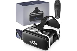 REALITEX 3D VR Headset for Kids + Android Remote - for iPhone & Android Phones | with 3D VR Videos & Apps Links | Virtual Reality Goggles Set for Beginners