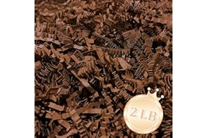 Zankubom 2 LB Brown Crinkle Cut Paper Shred Filler Great for Gift Wrapping, Brown Basket Fillers, Birthday, Gift Wrapping, Anniversary, Halloween Christmas Party Decor Filling Supplies