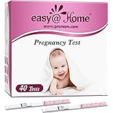 Easy@Home Early Pregnancy Tests: 40 Pack - Easy to Use & Early Detection at Home Pregnancy Strips - Fertility Tests