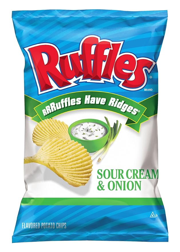 Ruffles Potato Chips, Sour Cream and Onion, 8.5 Ounce by Ruffles