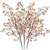 Uieke Silk Cherry Blossom Branches, 40.5in Artificial Cherry Blossom Flowers Long Stems Fake Flowers Vase Arrangements for Wedding Home Japanese Decor, Set of 3, Pink