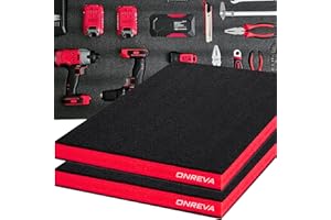 ONREVA Tool Box Foam 16x12x2 inch 2Pack, Foam Inserts for Cases, Polyethylene Storage Sheets for Toolbox Hard Case, Tool Shad