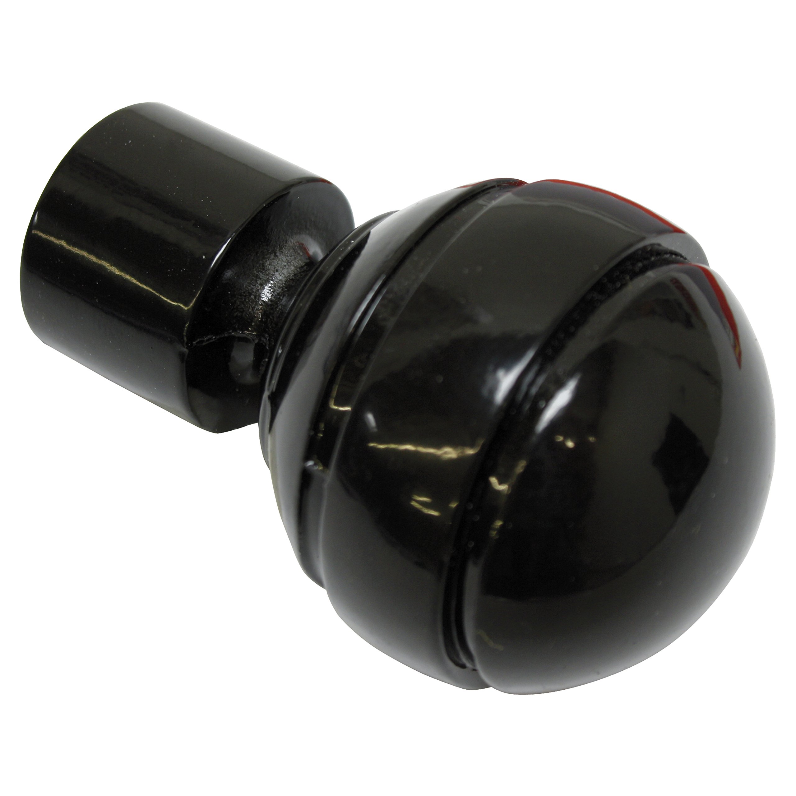 Gardinia End Caps for Curtain Rods, 2 x Finial Ball, Chicago Series, Metal, Black, 20 mm Diameter