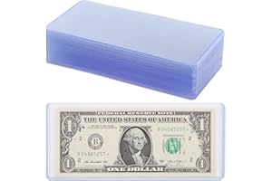 UNCLE PAUL 25PCS Blue Clear Banknote Holders - Top-Load Hard Bill Currency PVC Holders 6.6"x2.8" Sleeves Display Holder for Paper Money Dollar Bill Collection PN05BL25
