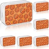 Sunnymove 6 Pcs Basketball Snack Bag Cosmetic Bag Team Gifts Basketball Bags for Snacks Clear Makeup Bags PVC Cheer Case Toiletry Zipper Pouch for Team Ground Birthday Gifts Sport Supplies