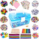 obqo 1000+ Pcs Kids Craft Box Kit Arts and Crafts Set Blue