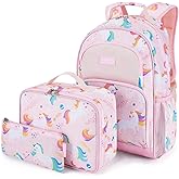 mommore Kids Backpack for Boys Girls 4-8 Kindergarten Elementary School Backpack with Lunch Box - 15” H Fit Folder