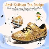Hanani Boys Girls Football Boots FG/AG Kids Soccer Shoes Unisex Gold view 5