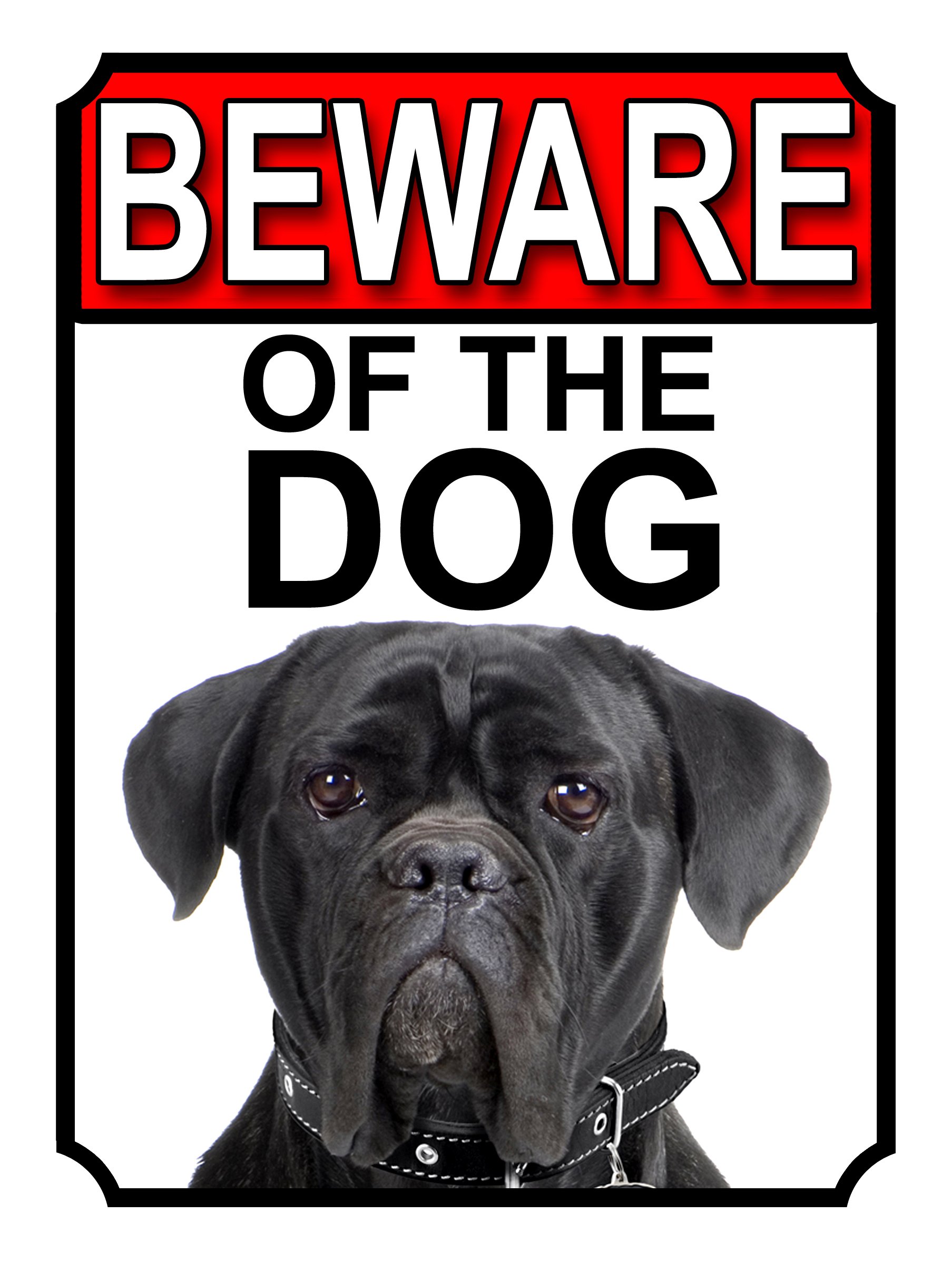 Shawprint BEWARE OF THE DOG METAL GATE SIGN CANE CORSO 200MM X 150MM (1125H1)