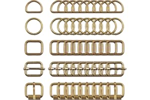 Swpeet 5 Style Metal Buckles - Adjustable Slide, D Ring, Circular Ring