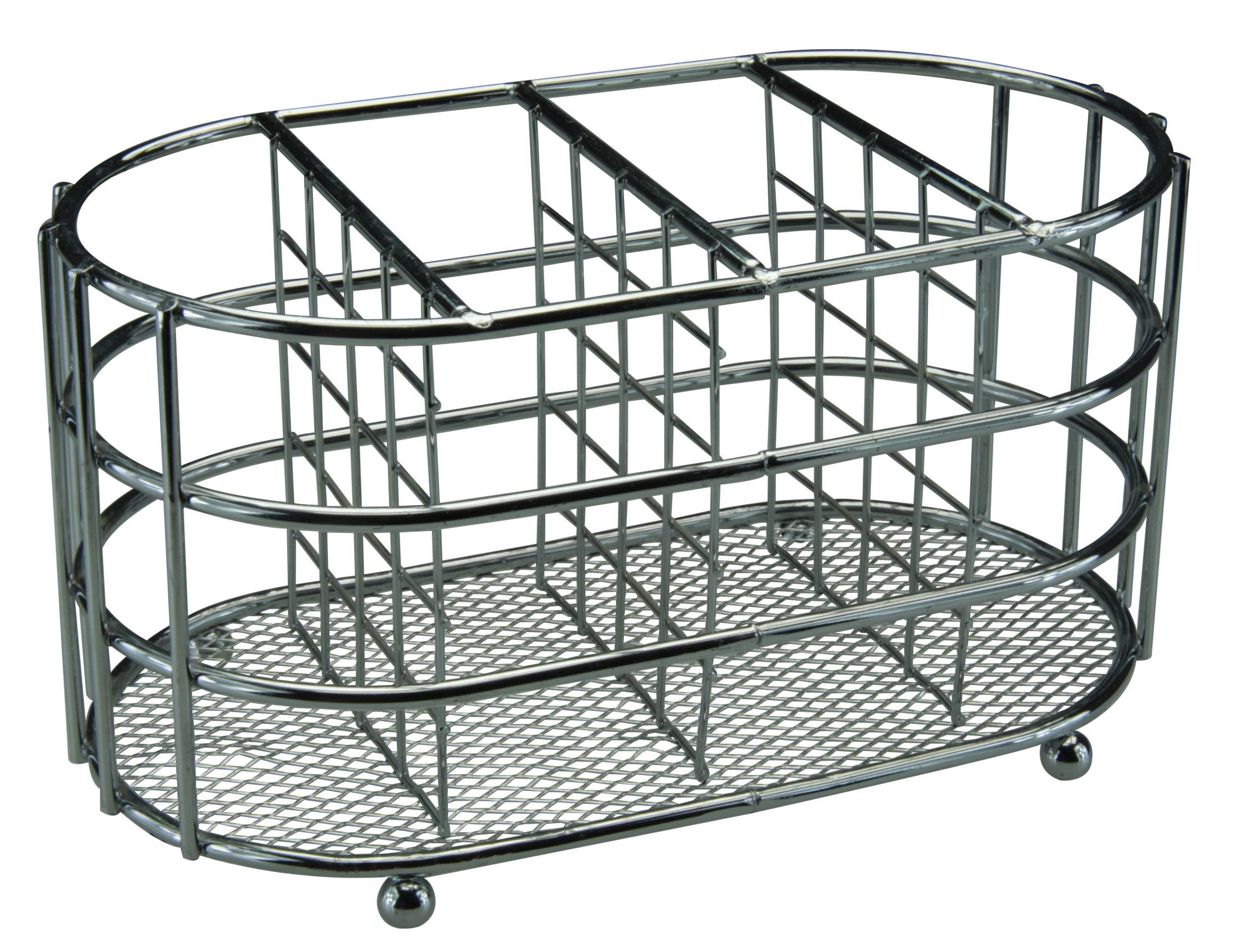 apollo THE HOUSEWARES BRAND Apollo Chr Cutlery Caddy Oval, Multi-Colour, 20x10.5x10.7, Metal, 5661