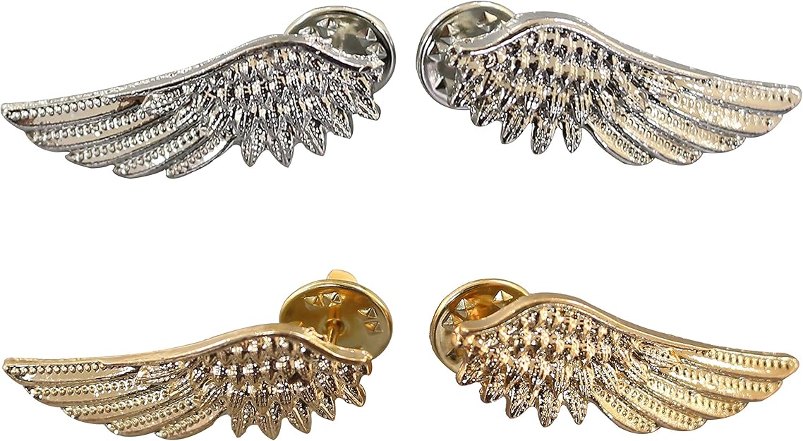 ZUOZUOYA Angel Wings Shirt Lapel Pins Vintage Collar Pins Broochs