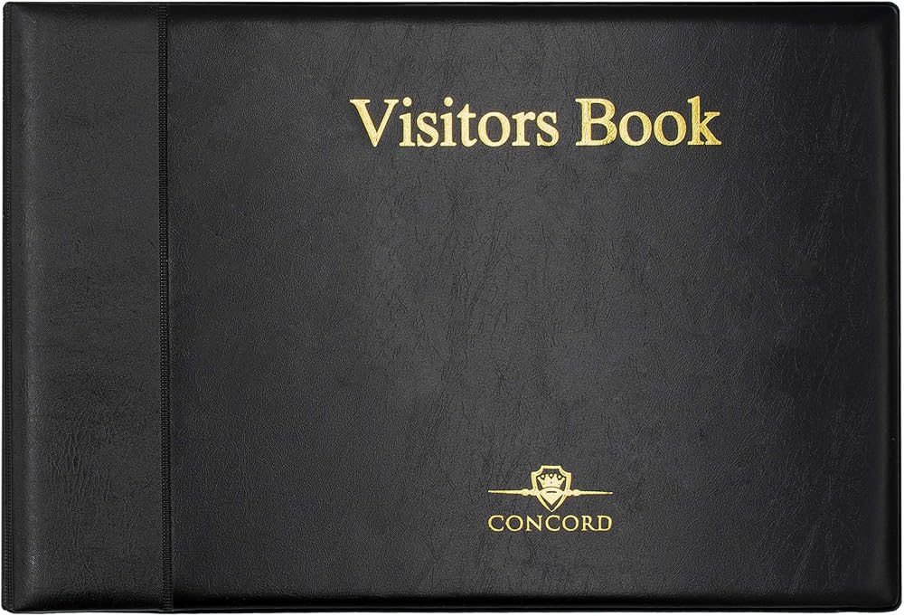 Concord Pukka Pad Visitors Record Book 3 Ring Binder 2000 Entries Black