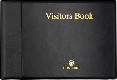 Concord Pukka Pad Visitors Record Book 3 Ring Binder 2000 Entries Black