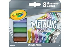 Crayola Metallic Markers, Art Supplies, 8 Count, Colors May Vary